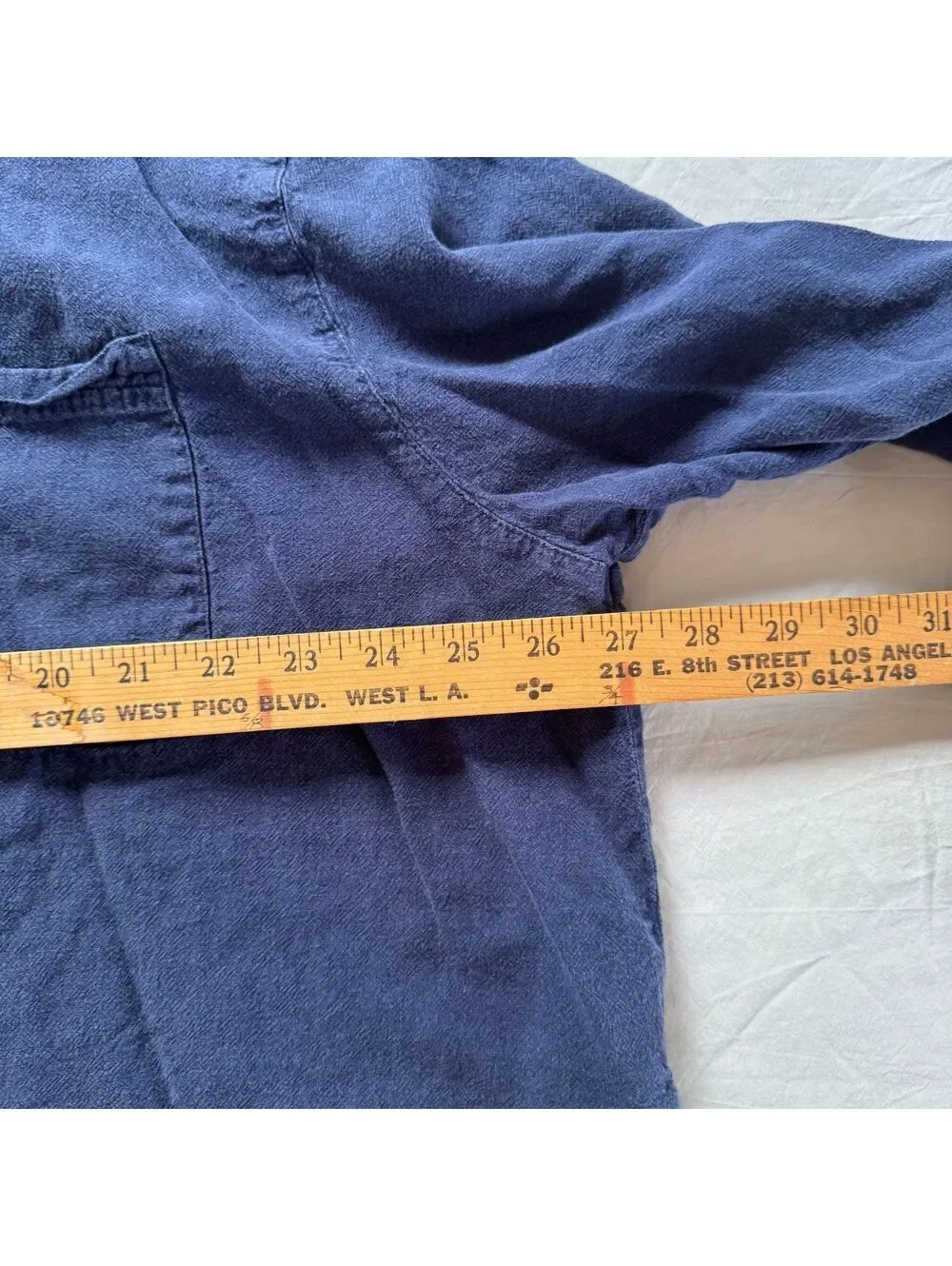 OLD NAVY Boyfriend Shirt Women XXL 2XL Navy Blue Linen Viscose Button Down Top